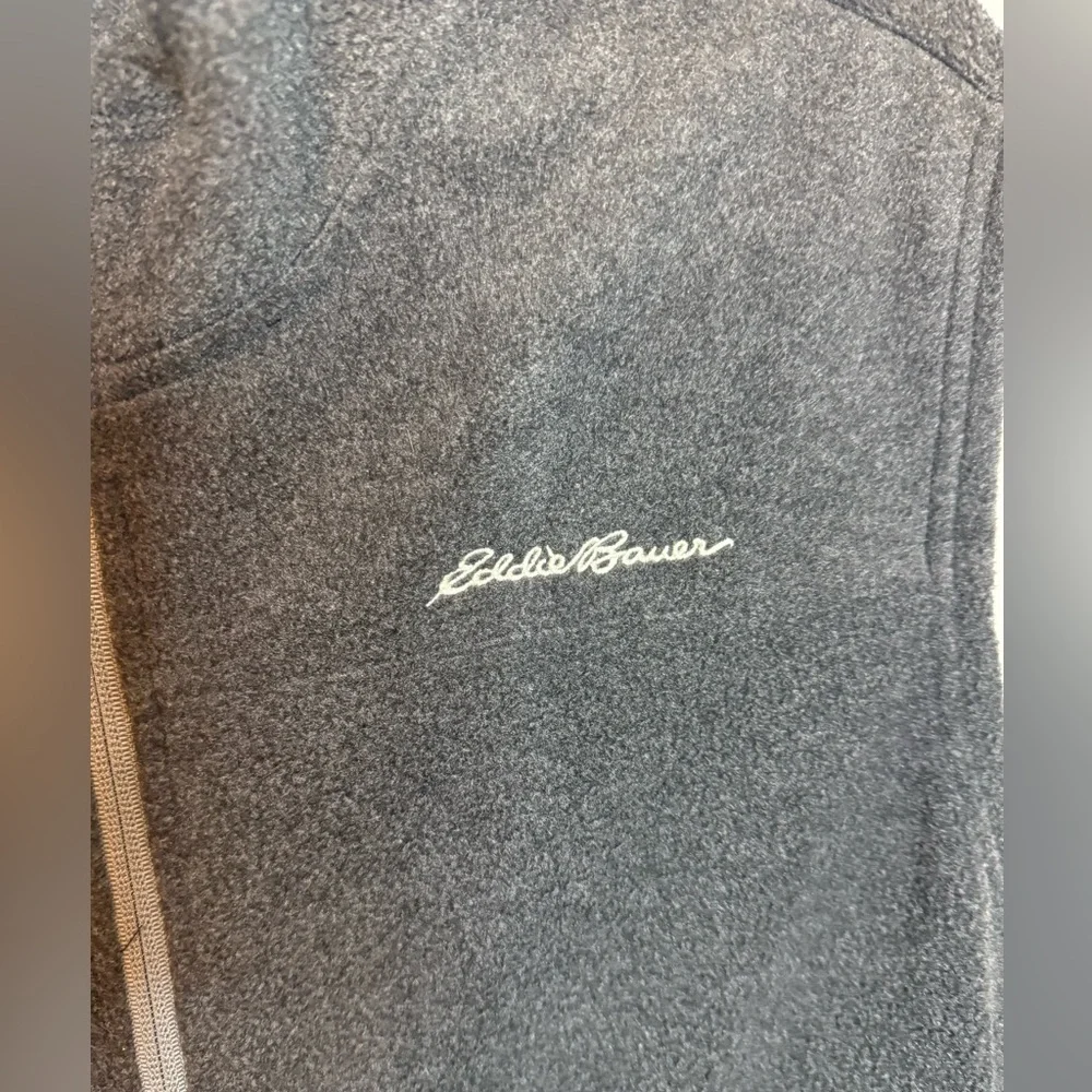 Eddie Bauer Charcoal Gray Full Zip Fleece Vest